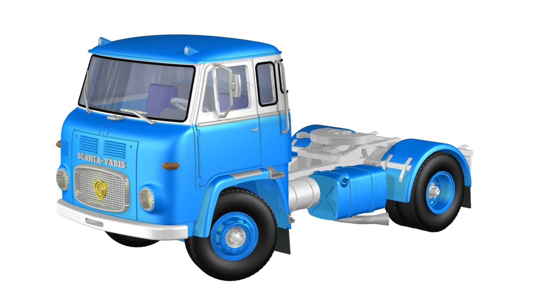 Scania LB 7635, Hellblau-weiß
