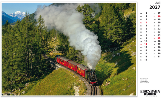 Alpenbahnen - Kalender 2027