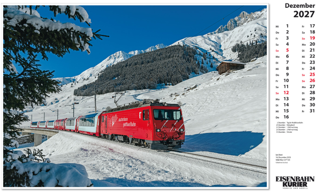 Glacier Express - Kalender 2027