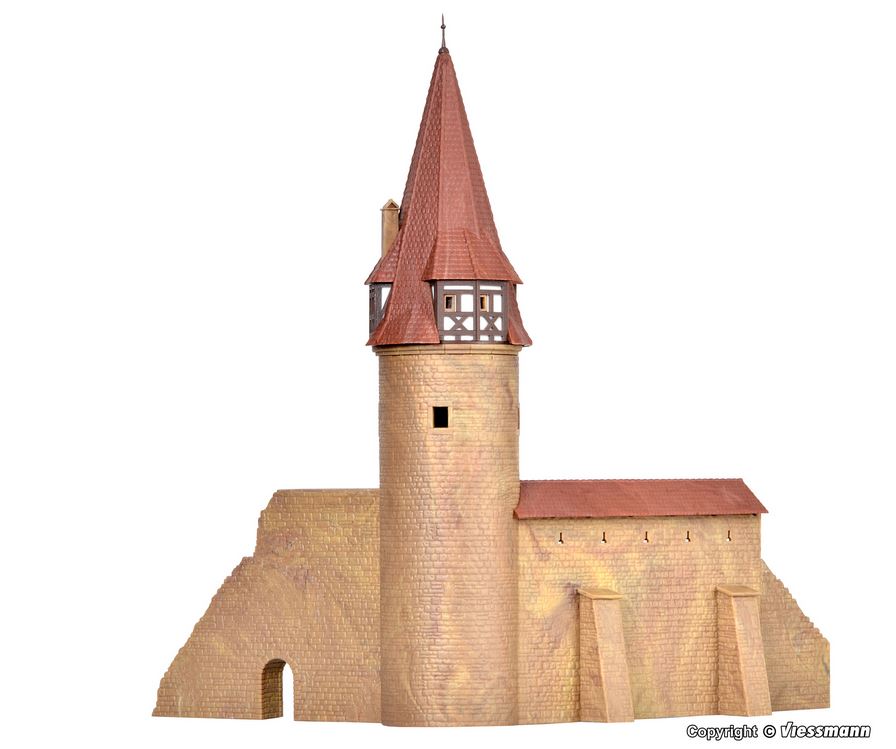 N-Rundturm mit Mauer in Marktbreit