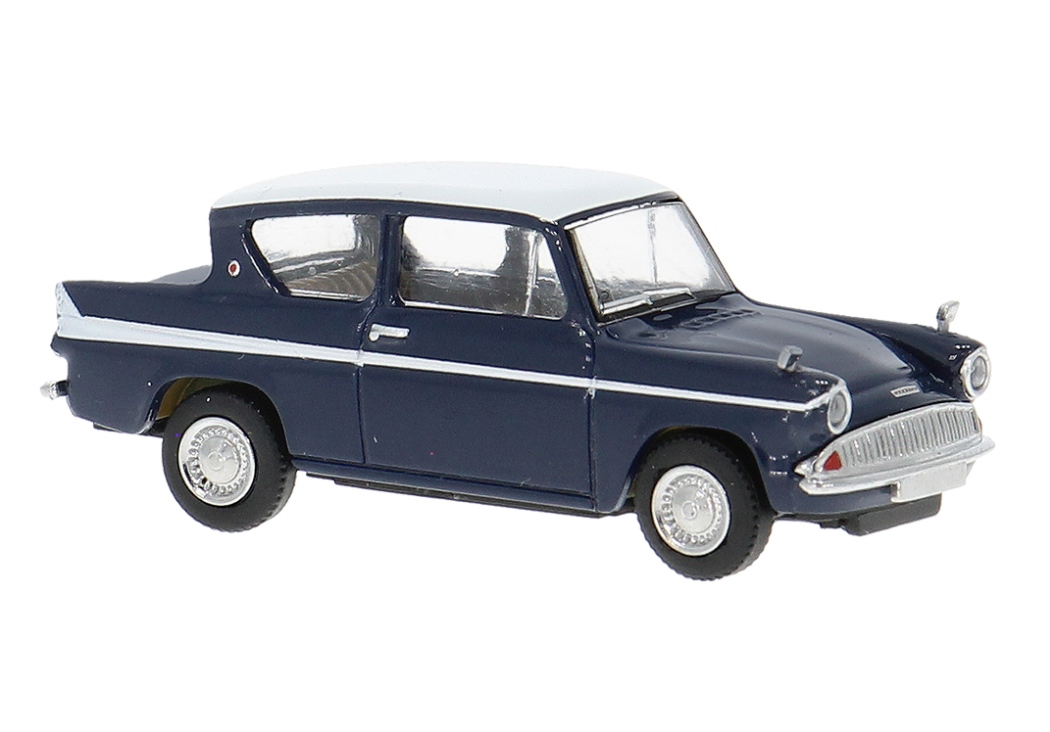 Ford Anglia, dunkelblau/weiss, 1959