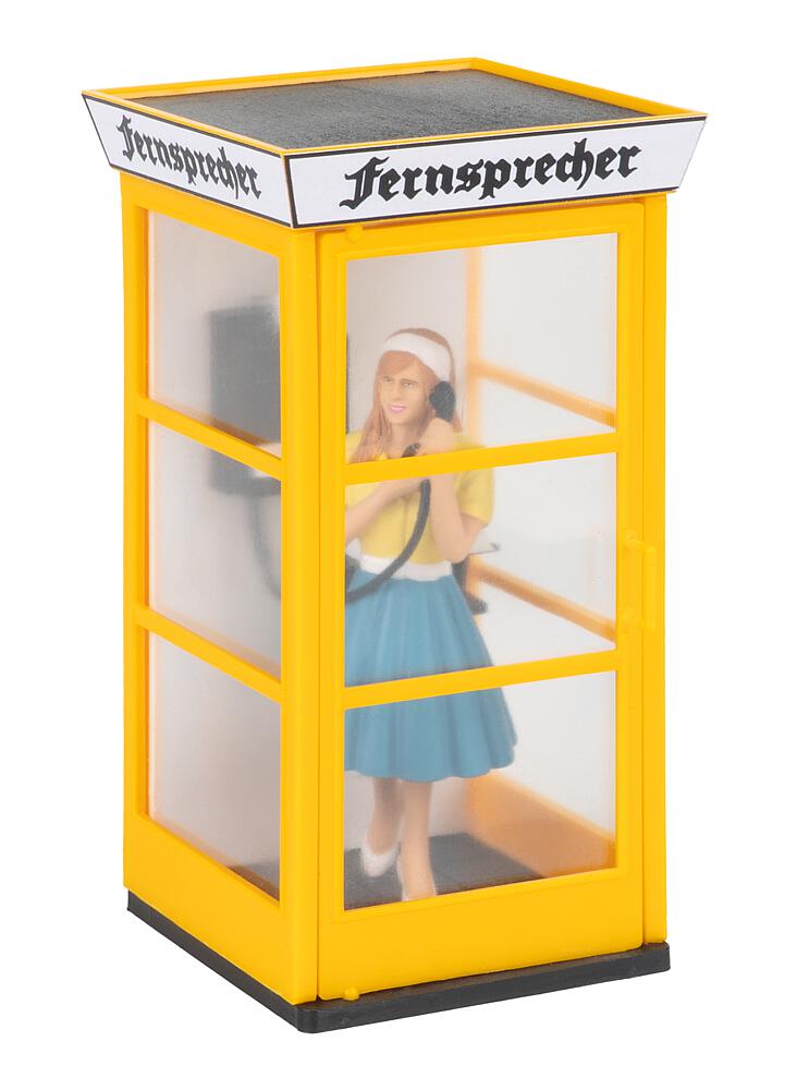 Telefonzelle mit Figur