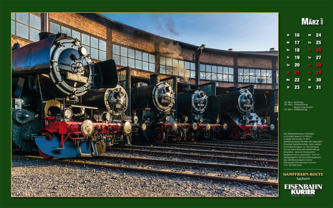 Dampfbahn Route Sachsen - Kalender 2027