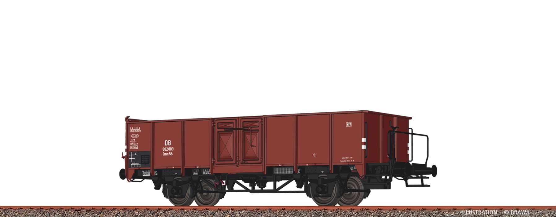 H0-Güterwagen Omm 55, DB, Ep.3