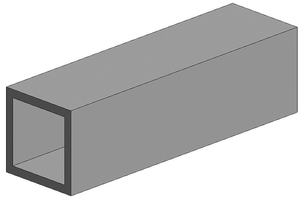 Quadratrohr, 35 cm lang, 3,2 mm Kantenl.