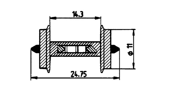 Widerstands-Radsatz 11 mm