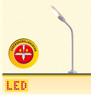 N-Peitschenleuchte, Stecksockel mit LED