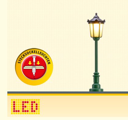 N-Gaslaterne, Stecksockel mit LED