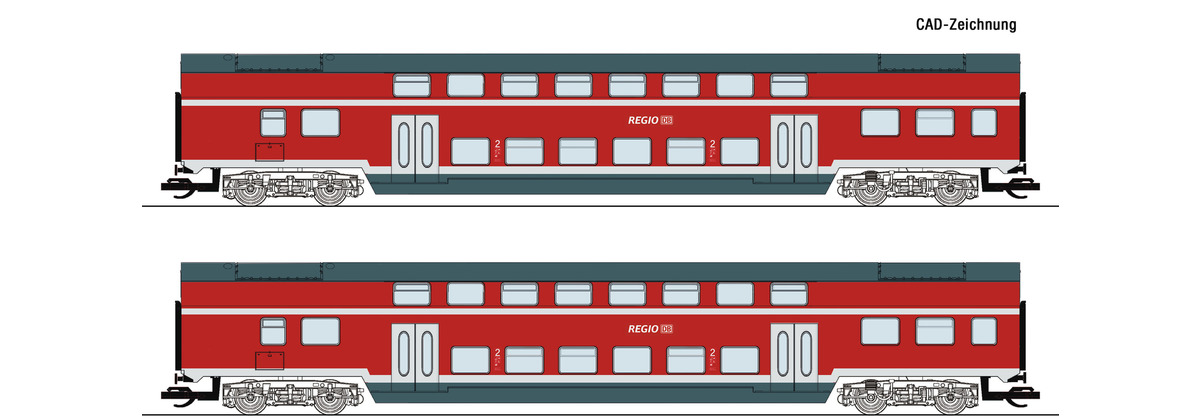 TT-2-tlg. Set 2: Doppelstockwagen, DB AG