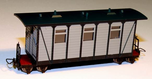 H0e-Feldbahnpersonenwagen, grau