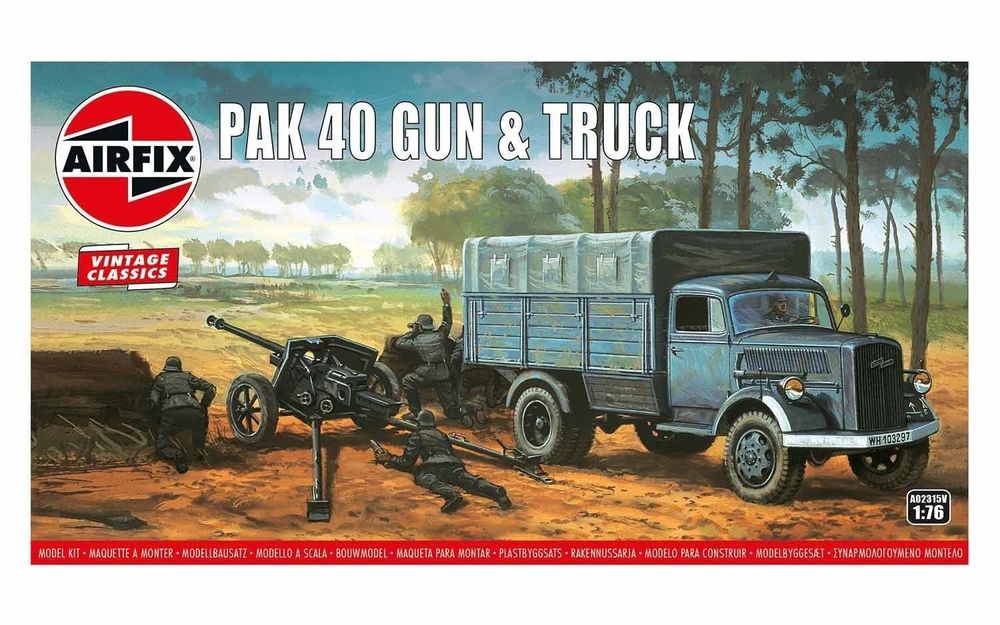 1:76-Opel Blitz & Pak 40 Gun, Vintage