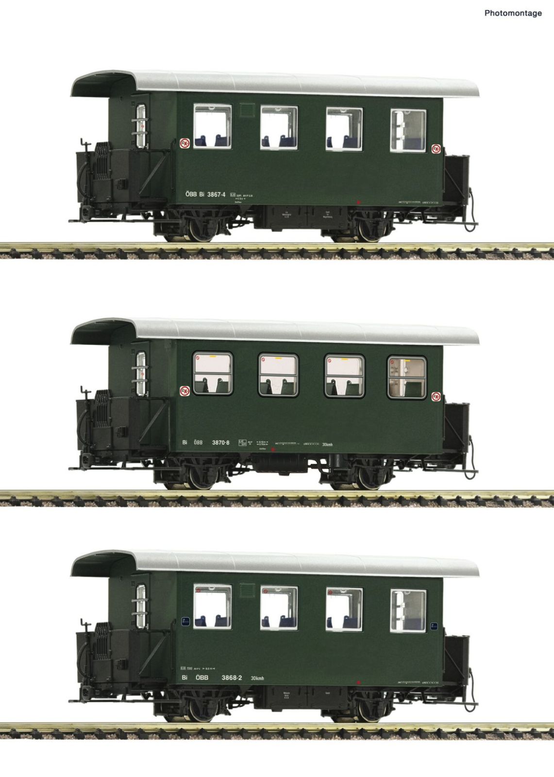 3-tlg. Set: Schmalspur-Personenwagen ÖBB