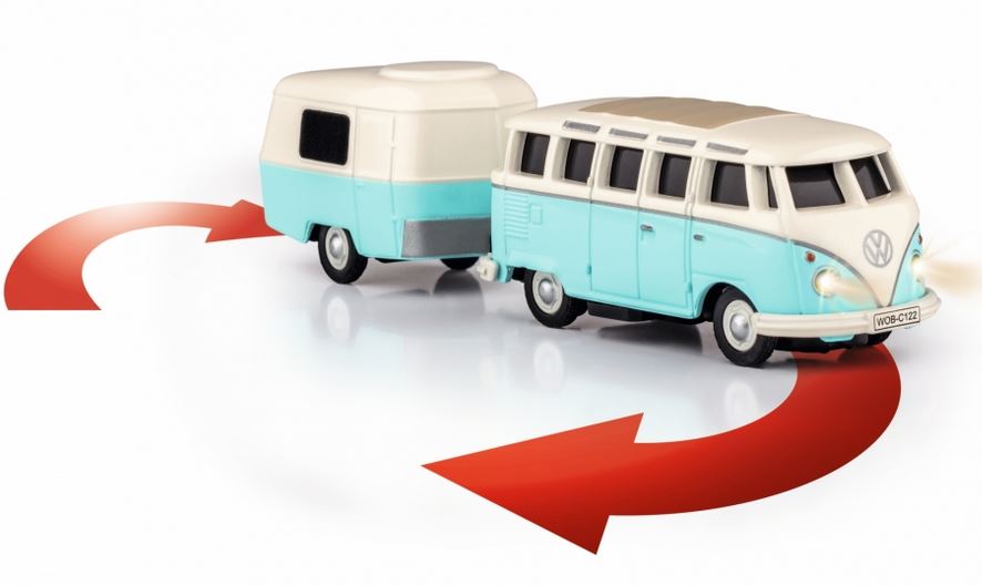 1:87-VW T1 Samba Bus m.Anhänger 2.4G RTR