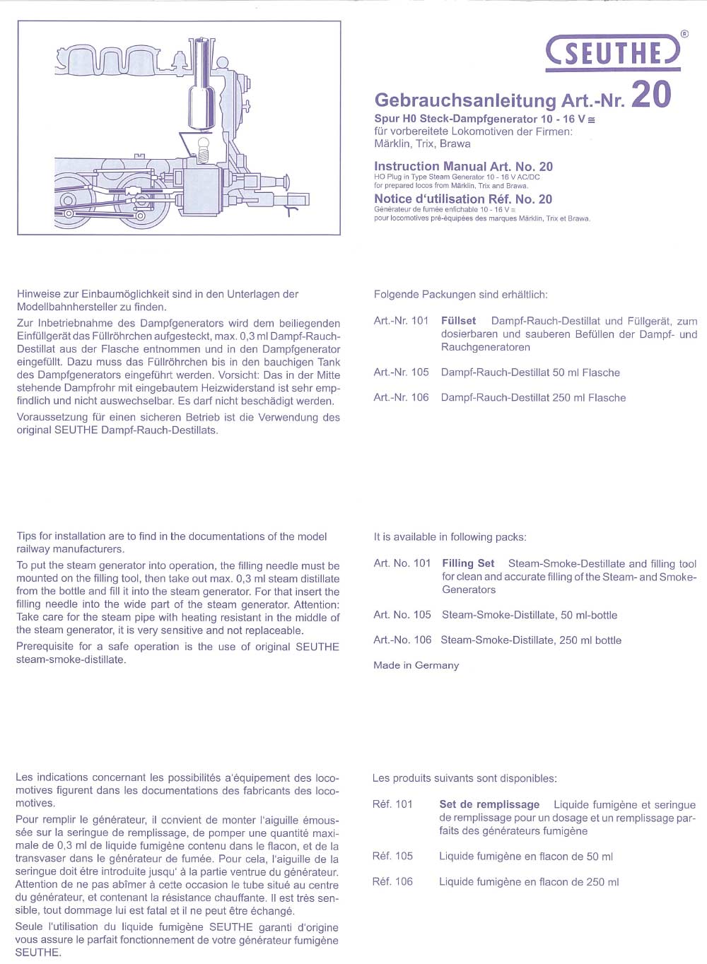 H0-Steck Dampfgenerator  10-16V = ~
