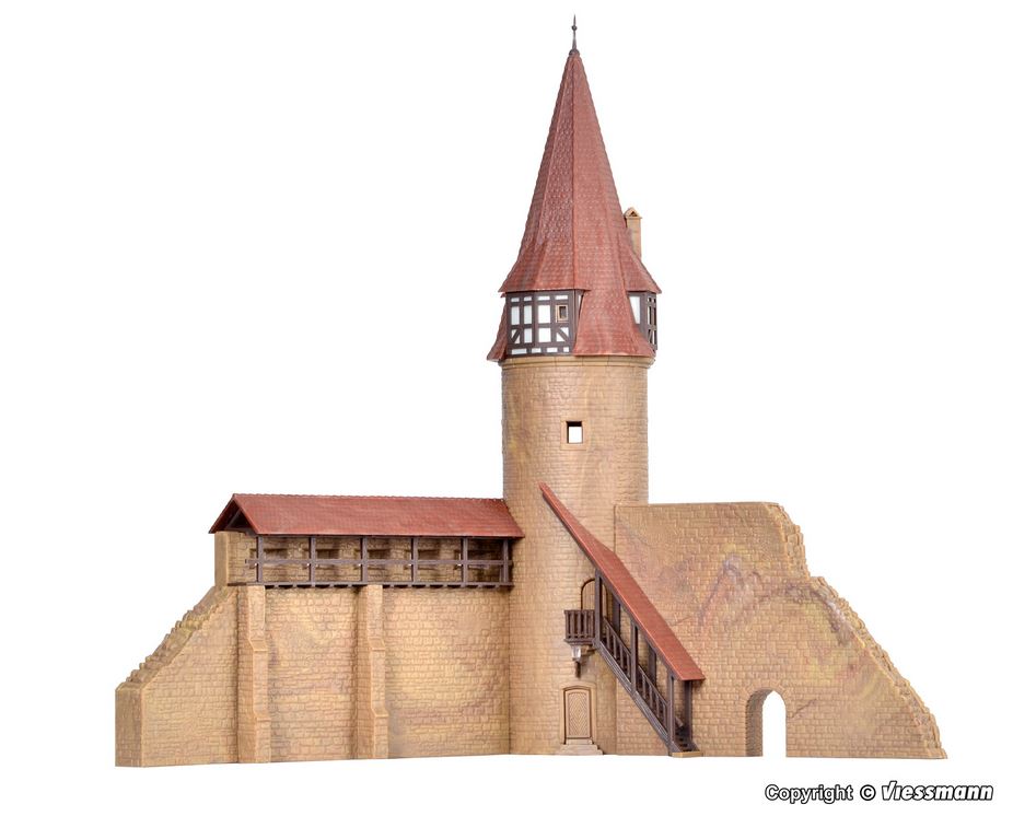 N-Rundturm mit Mauer in Marktbreit