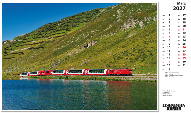 Glacier Express - Kalender 2027