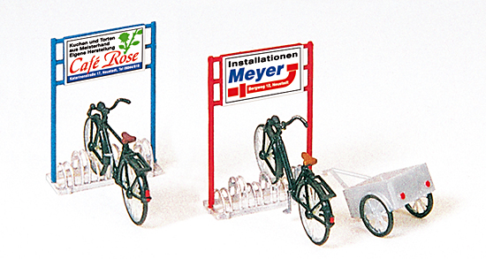 Fahrradständer, Fahrräder, Anhänger
