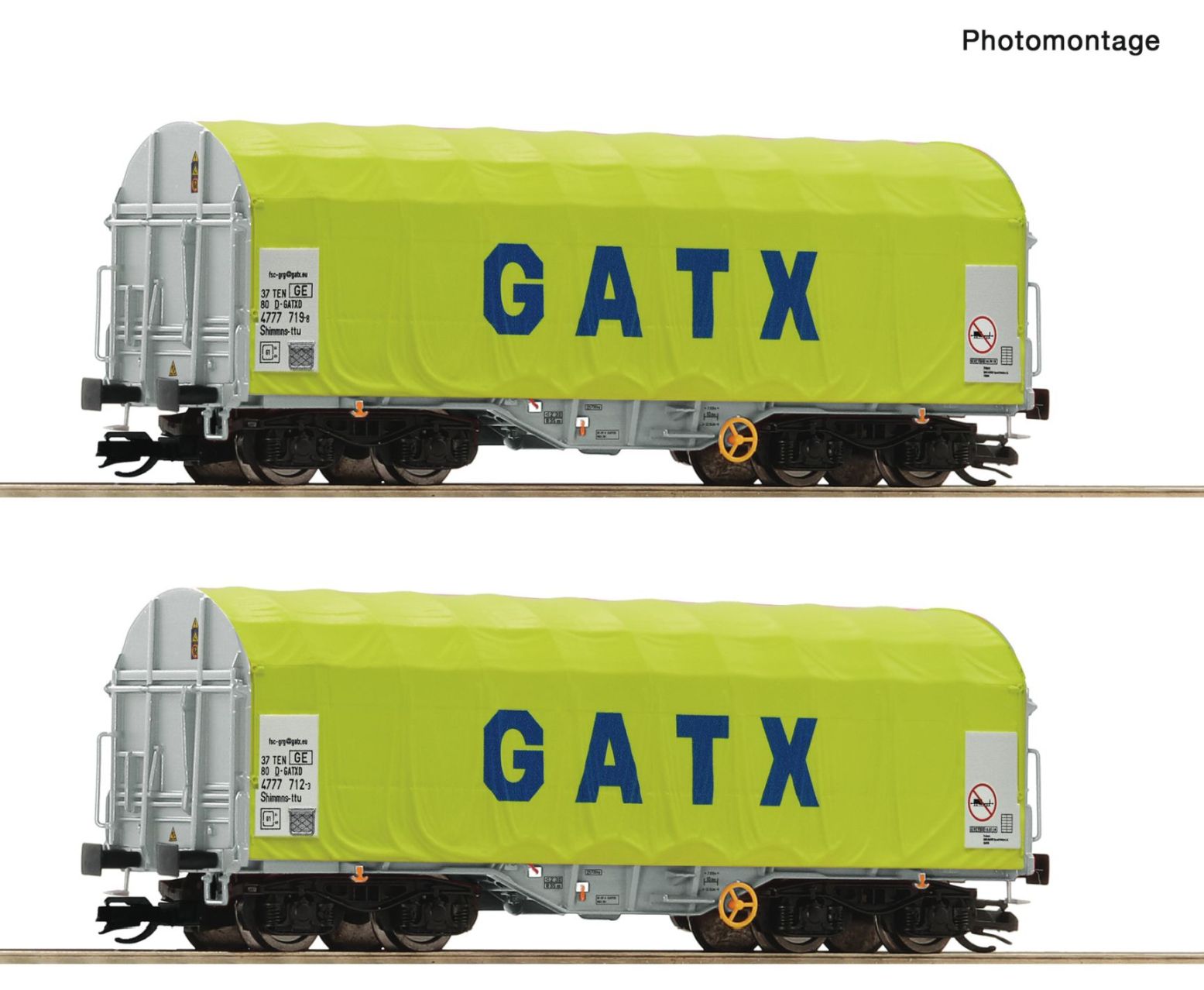 2-tlg. Set: Schiebeplanenwagen, GATX Ep6