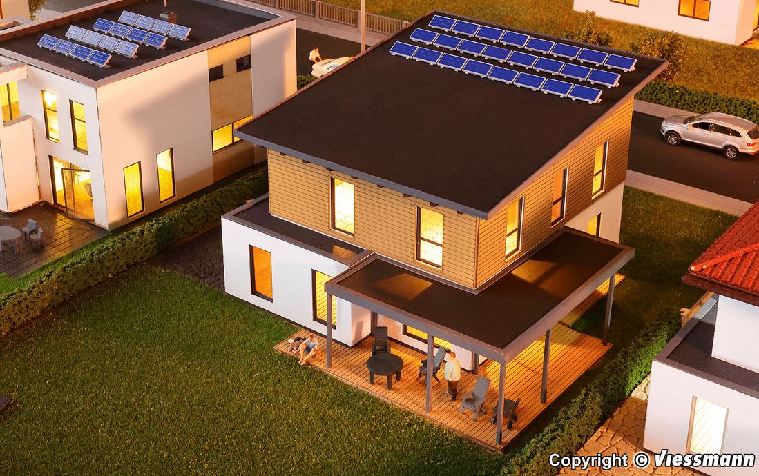 H0-Kubushaus Saskia mit Carport