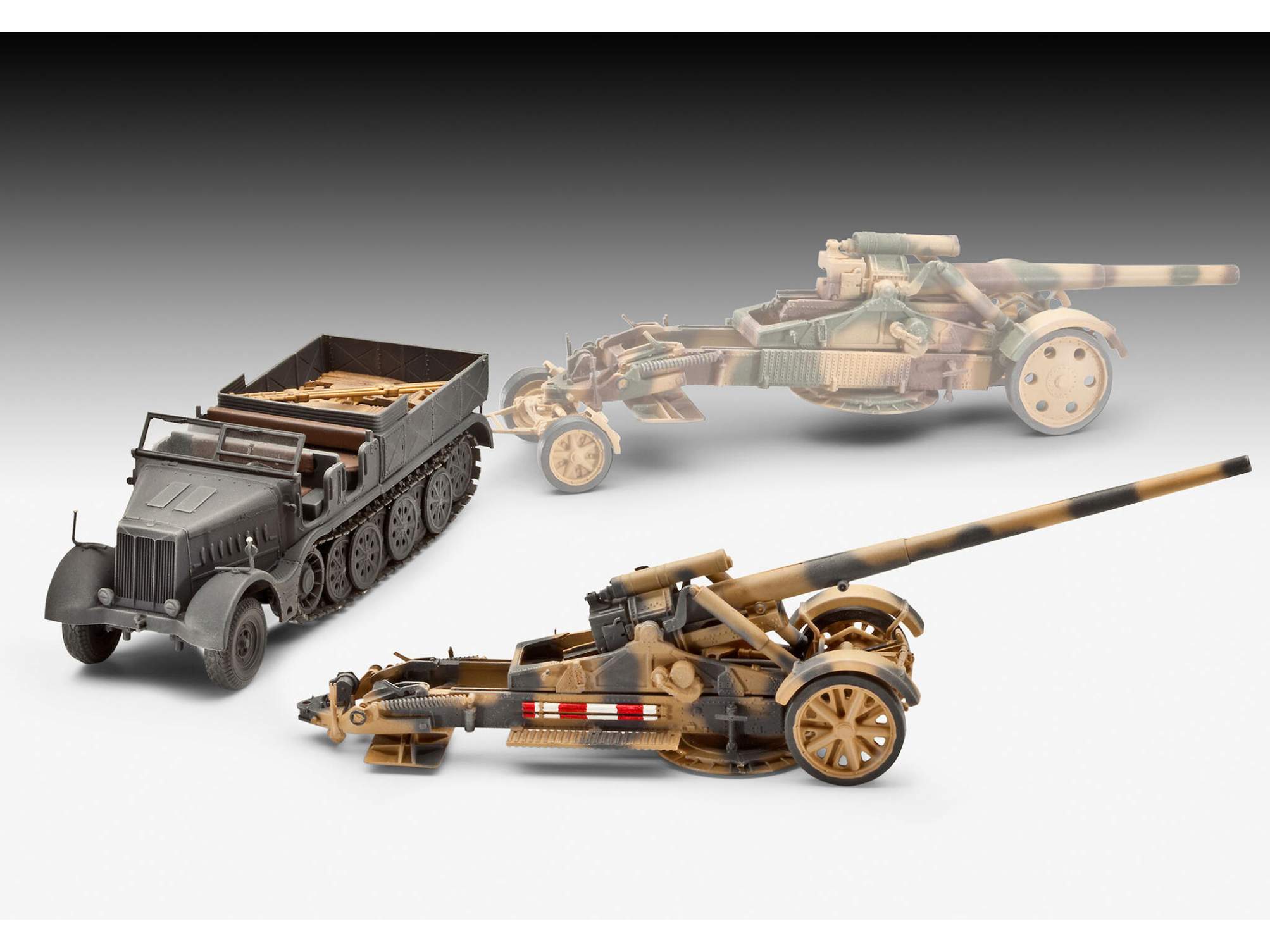 1:72-Model Set Sd.Kfz.9 Famo 21cm Mörser