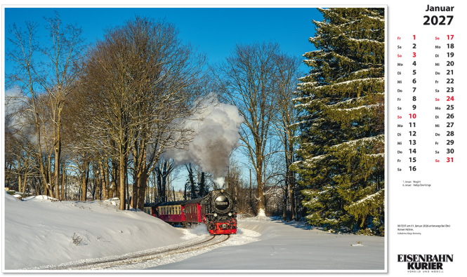 Harzer Schmalspurbahn-Kalender 2027