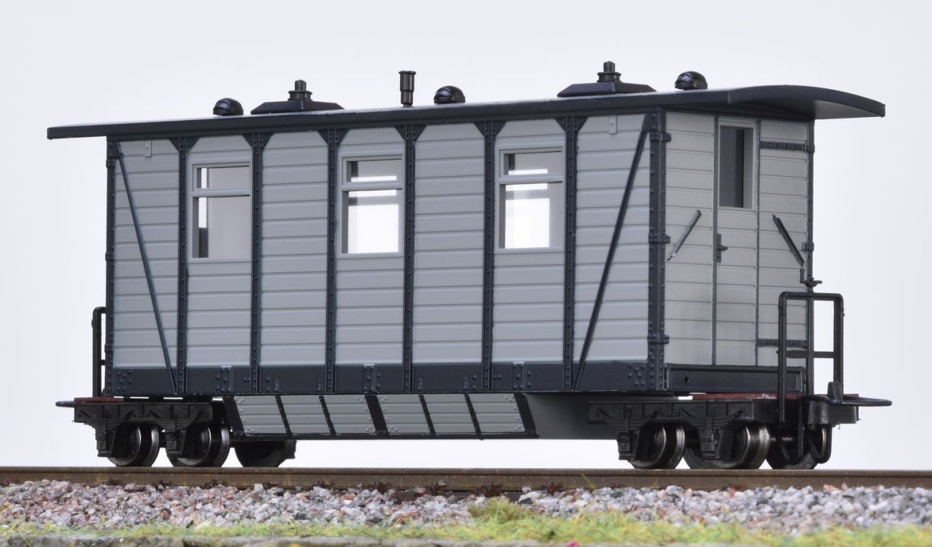 H0e-Personenwagen mit Stauraum grau