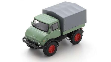 1:64-Unimog U406 resedagreen/red rims